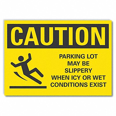 LYLE LCU30139RD5x35 Slippery Caution Reflective Label 3.5inx5in