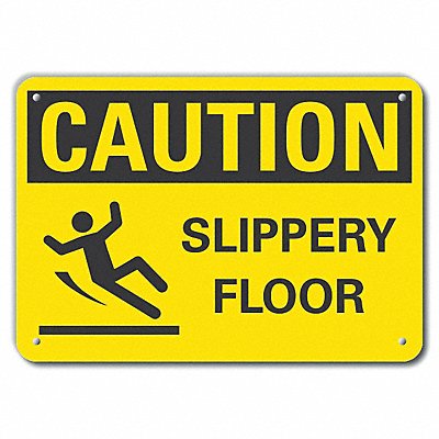 LYLE LCU30140RA14x10 Reflective Slippery Floor Caution Sign 10x14in