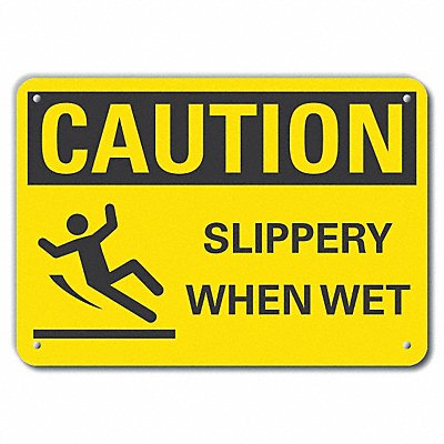 LYLE LCU30141RA10x7 Caution Sign 7 in x 10 in Aluminum