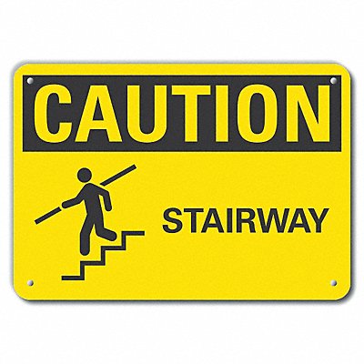 LYLE LCU30142RA10x7 Reflective Stairs Caution Sign 7x10in Alum
