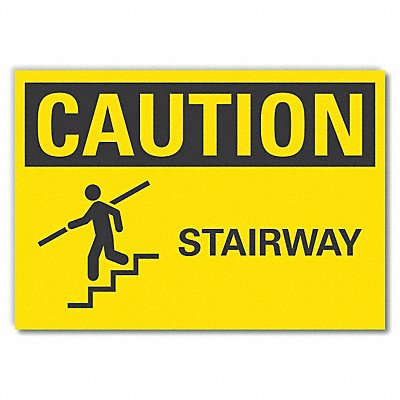 LYLE LCU30142RD14x10 Stairs Caution Reflective Label 10x14in