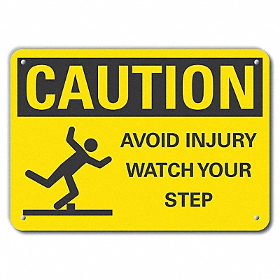 LYLE LCU30144RA14x10 Reflective Steps Caution Sign 10inx14in Alum