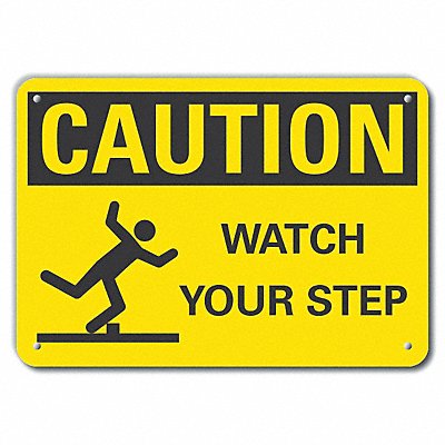 LYLE LCU30145RA14x10 Reflective Steps Caution Sign 10inx14in Alum