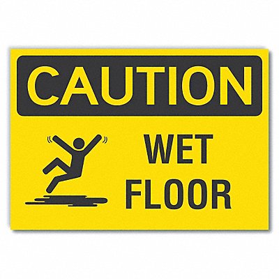LYLE LCU30146RD14x10 Wet Floor Caution Reflective Label 10inx14in