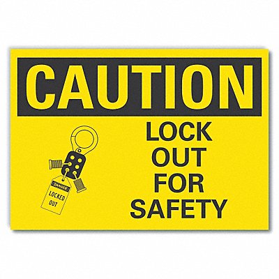 LYLE LCU30148RD10x7 Lockout Tagout Caution Reflective Lbl 7x10in