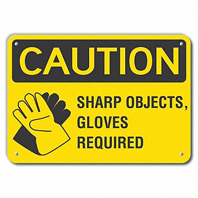 LYLE LCU30150RA10x7 Rflct Hand Caution Sign 7x10in Alum