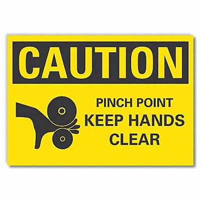 LYLE LCU30152RD14x10 Pinch Point Caution Reflective Label 10x14in