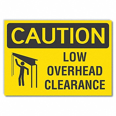 LYLE LCU30153RD14x10 Low Clearance Caution Reflective Lbl 10x14in
