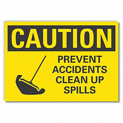 LYLE LCU30154RD14x10 Spill Control Caution Reflective Lbl 10x14in