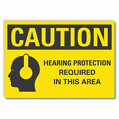 LYLE LCU30156RD10x7 Hearing Caution Reflective Label 7inx10in