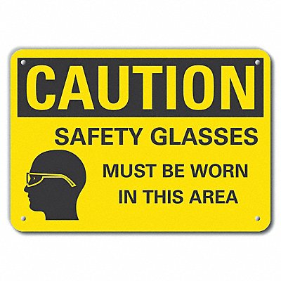 LYLE LCU30166RA14x10 Rflct Eye Caution Sign 10x14in Alum