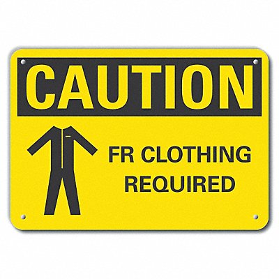 LYLE LCU30173RA14x10 Reflective Ppe Caution Sign 10x14in Aluminum
