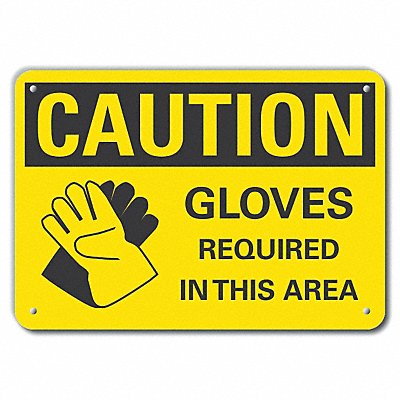 LYLE LCU30175RA10x7 Rflct Hand Caution Sign 7x10in Alum