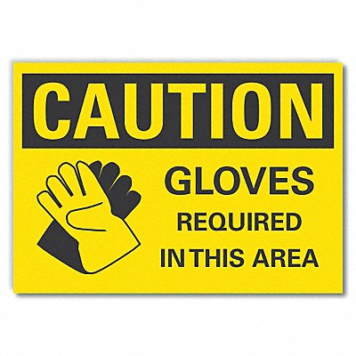 LYLE LCU30175RD7x5 Hand Caution Reflective Label 5inx7in