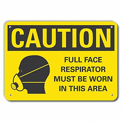 LYLE LCU30181RA10x7 Rflct Respirator Rqrd Caution Sign 7x10in