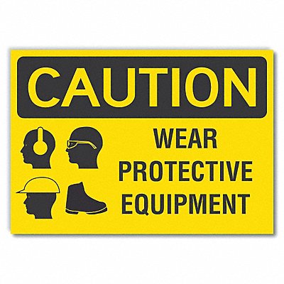 LYLE LCU30189RD14x10 PPE Caution Reflective Label 10 in x 14 in