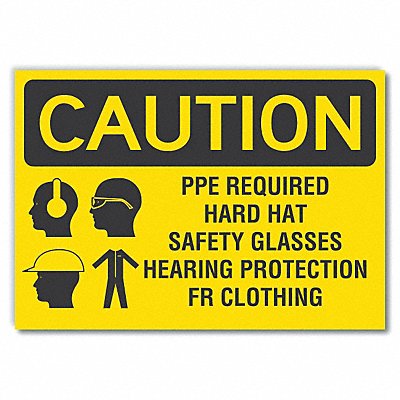 LYLE LCU30190RD7x5 PPE Caution Reflective Label 5 in x 7 in