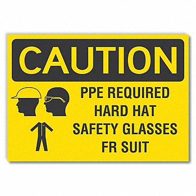 LYLE LCU30193RD10x7 PPE Caution Reflective Label 7 in x 10 in