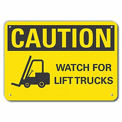LYLE LCU30194RA14x10 Reflective Lift Truck Trfc Caution Sign 10x14in
