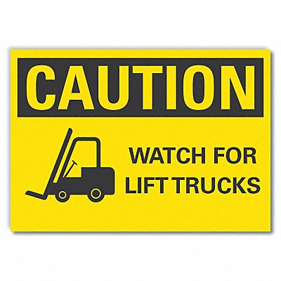 LYLE LCU30194ED14x10 Caution Sign 10inx14in Non-PVC Polymer