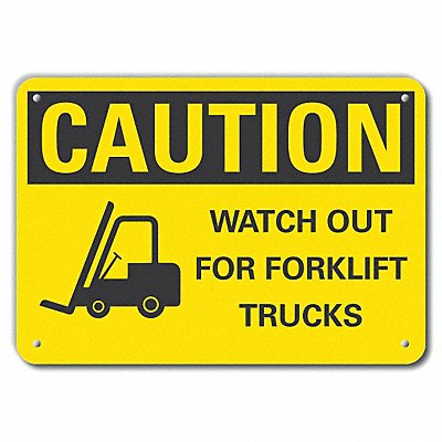 LYLE LCU30195RA14x10 Reflective Lift Truck Trfc Caution Sign 10x14in