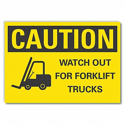 LYLE LCU30195RD14x10 Lift Truck Trfc Caution Reflective Label 10x14in