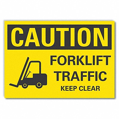 LYLE LCU30196RD14x10 Lift Truck Trfc Caution Reflective Label 10x14in