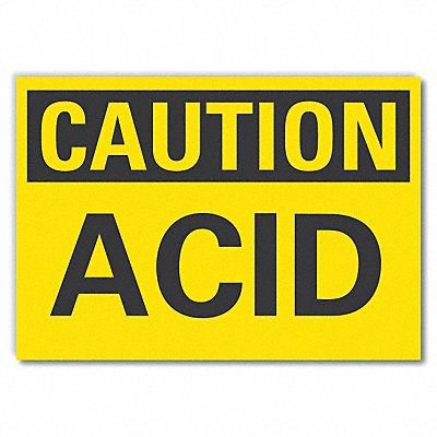 LYLE LCU30200RD5x35 Acid Caution Reflective Label 3.5inx5in