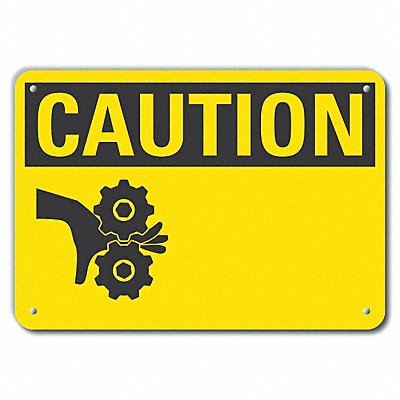 LYLE LCU30203RA10x7 Caution Sign 7 in x 10 in Aluminum
