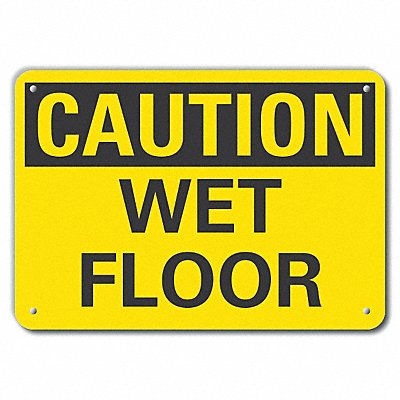 LYLE LCU30208RA10x7 Rflct Wet Floor Caution Sign 7x10in Alum
