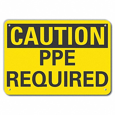 LYLE LCU30217RA14x10 Reflective Ppe Caution Sign 10x14in Aluminum