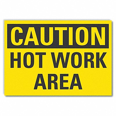 LYLE LCU30221RD5x35 Hot Work Area Caution Reflective Lbl 3.5x5in