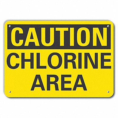 LYLE LCU30222RA10x7 Rflct Chlorine Caution Sign 7x10in Alum