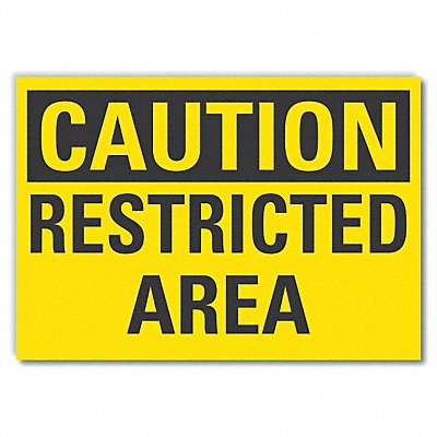 LYLE LCU30238RD10x7 Restricted Area Caution Reflective Label 7x10in