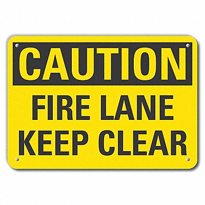 LYLE LCU30262RA14x10 Reflective Fire Lane Cautn Sign 10x14in Alum