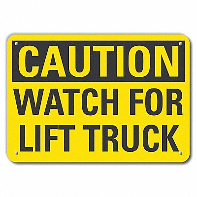 LYLE LCU30268RA10x7 Rflct Lift Truck Trfc Caution Sign 7x10in