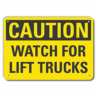 LYLE LCU30270RA14x10 Rflct Lift Truck Trfc Caution Sign 10x14in