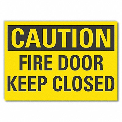LYLE LCU30272RD7x5 Fire Door Caution Reflective Label 5x7in