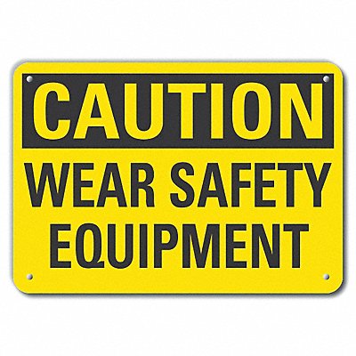 LYLE LCU30277RA10x7 Rflct PPE Caution Sign 7x10in Aluminum