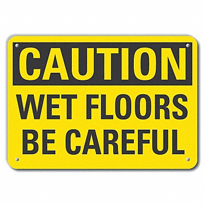 LYLE LCU30278NP10x7 Caution Sign 7 in x 10 in Plastic