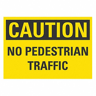 LYLE LCU30279RD14x10 Pedestrian Traffc Caution Reflective Label 10x14in