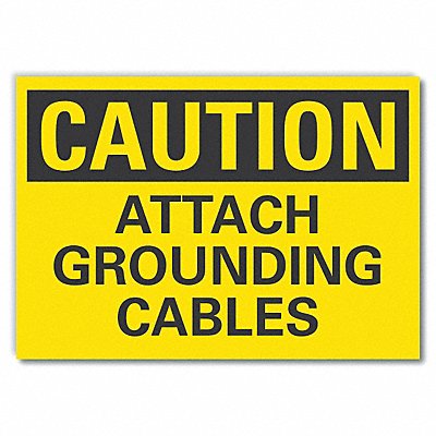 LYLE LCU30284RD5x35 Grounding Caution Reflective Label 3.5x5in