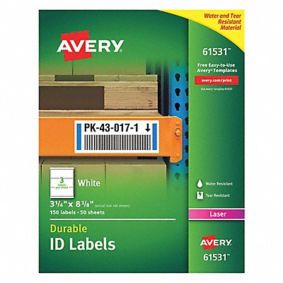 AVERY 7278261531 Label 8-3/8 Wx3-1/4 H 150 No.ofLbls PK50