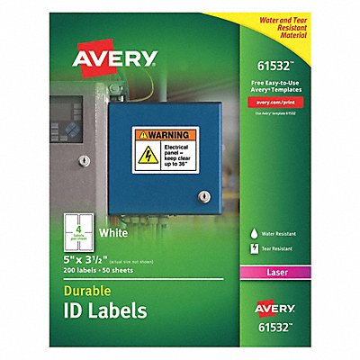 AVERY 7278261532 Label 3-1/2 Wx5 H 200 No.of Labels PK50