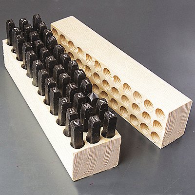 YOUNG BROS. STAMP WORKS 5361 Steel Stamps Set 2-7/16 Shank L Steel