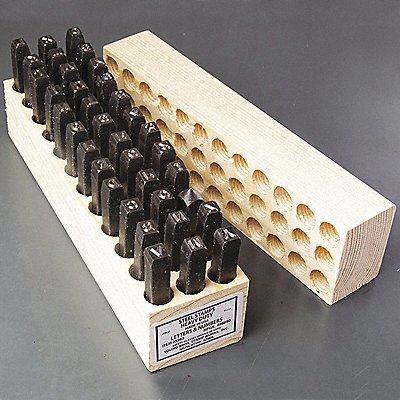 YOUNG BROS. STAMP WORKS 5363 Steel Stamps Set 2-3/4 Shank L Steel