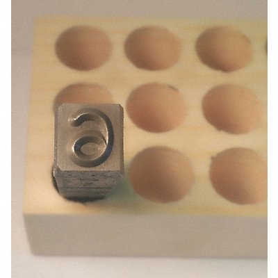 YOUNG BROS. STAMP WORKS YOU060949 Hand Stamp Number 9 1/4in Steel Reversed