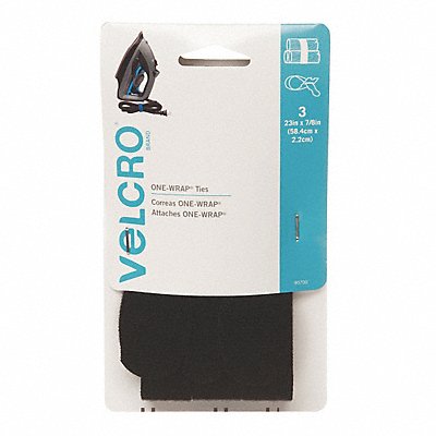 VELCRO BRAND 90700 Sew-On Hook Black 23Lx7/8 W 23 psi PK3