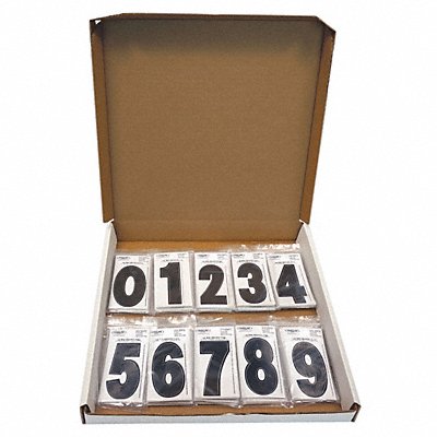 HARDLINE PRODUCTS 3SCBP30 Number Kit Black 3 in Overall H PK300