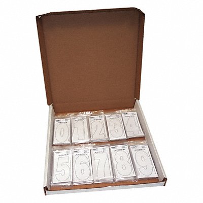 HARDLINE PRODUCTS 3SCWP10 Number Kit White 3 in Overall H PK100